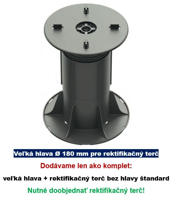 Veľká hlava pre rektifikačný terč | hlava Ø 180 mm | vhodná najmä pri obvode, v rohoch a pokládke veľkoformátovej dlažby